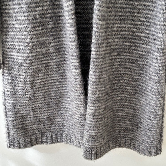 Loft Alpaca & Merino Wool Long Gray Shawl Collar Open Cardigan - Picture 3 of 16